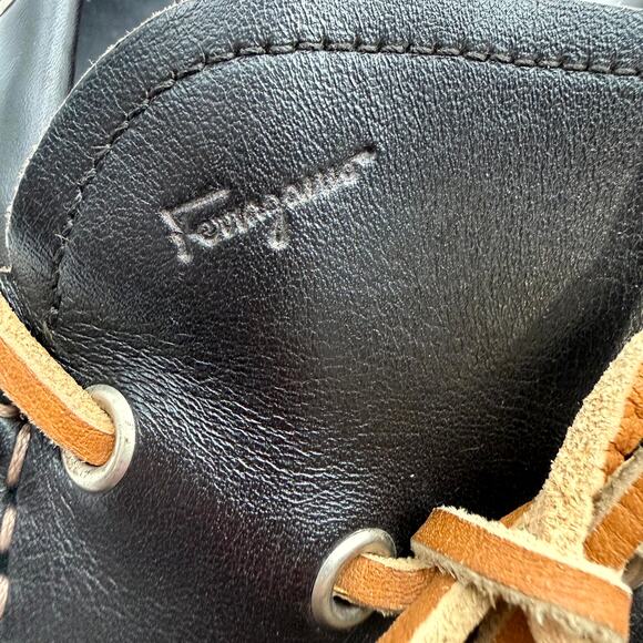 Salvatore Ferragamo Men's leather Loafer Dark Brown Mens Size9 1/2